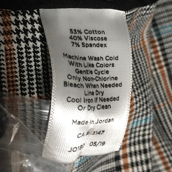 Chatham slim leg ankle length pants 8P Sits at waist Talbots plaid office NWT - Picture 7 of 14